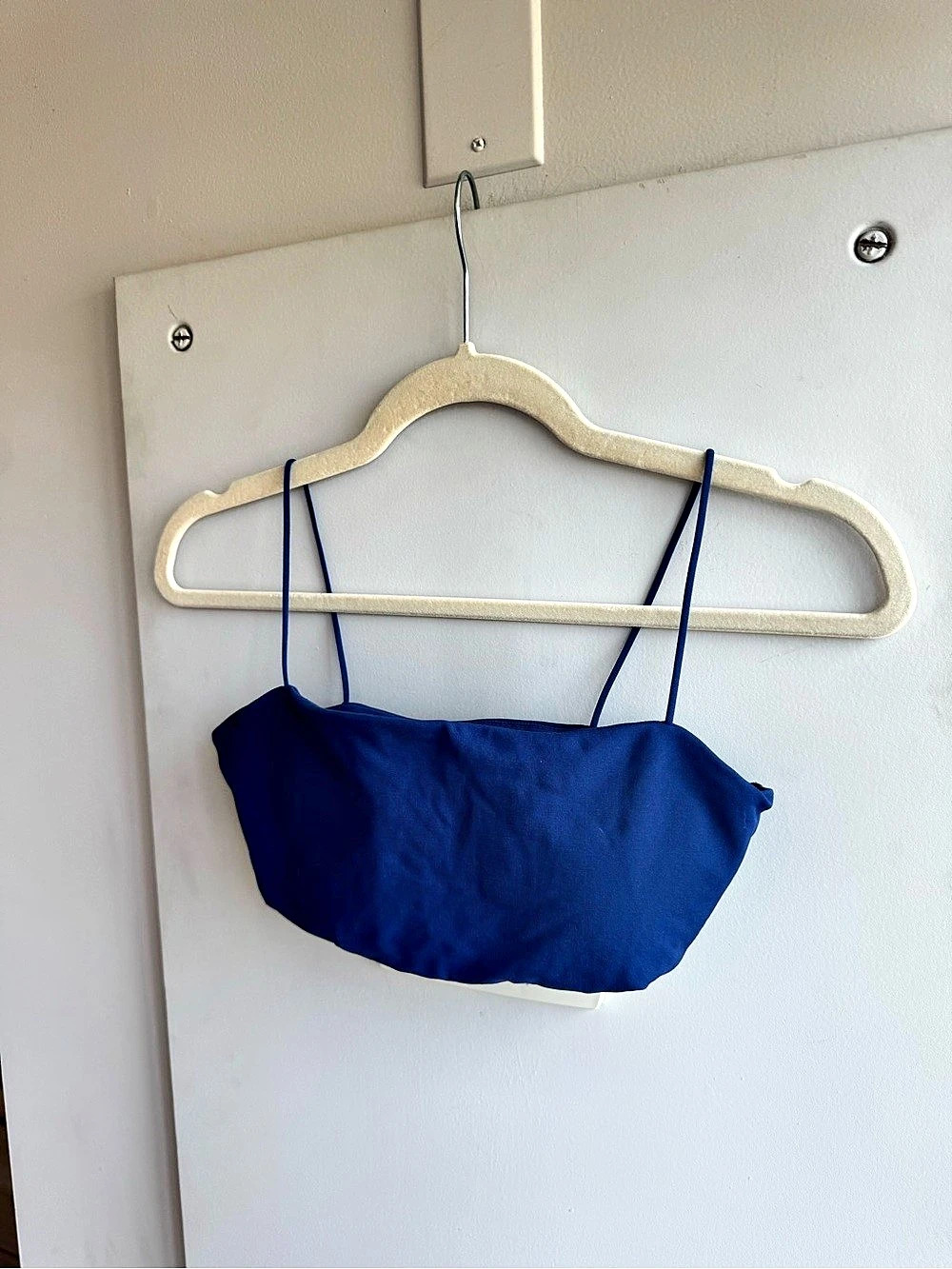 Bundle of 2 Square Neck Sports Bras Blue Off White Padded Strappy Size S